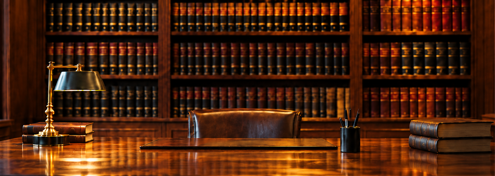 Biblioteca jurídica de madera, imagen ilustrativa