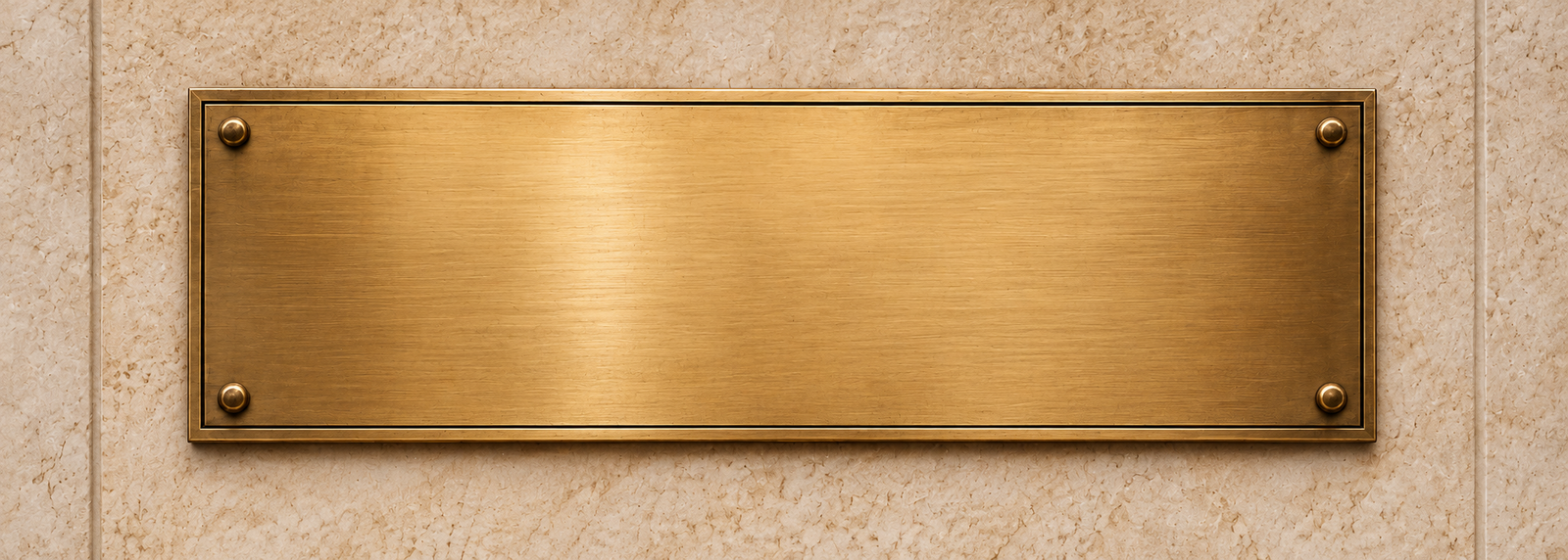 Placa de bronce sobre mármol, imagen ilustrativa